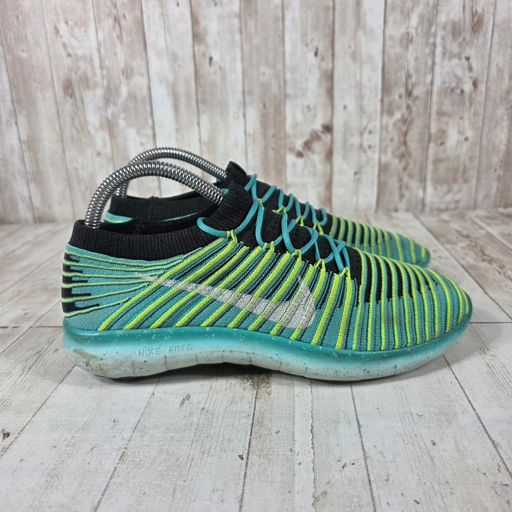 Nike Free RN Flyknit 2016 Womens Running Shoes Turquoise Volt 834585-300 Size 7